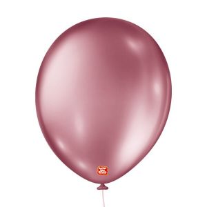 BALAO 11  METALLIC BALLON ROSA C/25