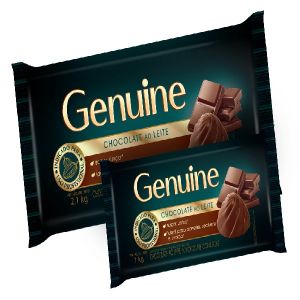 CHOCOLATE EM BARRA GENUINE AO LEITE - 1.05KG